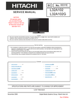 Hitachi L32A102 L32A102G 0031E (65 pages) TV Service Manual
