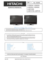 Hitachi L32S02A L32A02A L32E200 L32R200 L32E100S L32E101B L32R100 (45 pages) TV Service Manual