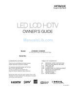 Hitachi LE40S508 LE49S508 080614 (63 pages) TV Operating Manual