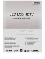 Hitachi LE42H508 LE42H508A LE46H508 (33 pages) TV Operating Manual