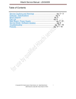 Hitachi LE43A509 (20 pages) TV Service Manual