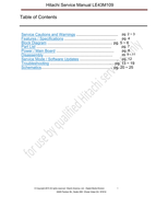 Hitachi LE43M109 (27 pages) TV Service Manual