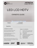 Hitachi LE55A6R9 OGA6R903272015 (44 pages) TV Operating Manual