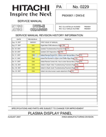 Hitachi SM00001 P60X901 (143 pages) TV Service Manual