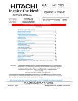 Hitachi SM00001 P60X901 (143 pages) TV Service Manual