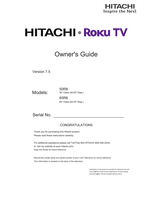 Hitachi Roku  50R8 (88 pages) TV Operating Manual