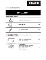 Hitachi 36SDX88B (81 pages) TV Operating Manual