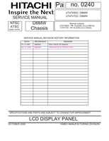 Hitachi SM00001 SM00002 UT47X902 UT47V702 (96 pages) TV Service Manual