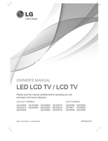 LG LS3500 LS3500-UA EKLC600631 EKLC600108 EKLC300479 EKLC201263 (46 pages) TV Operating Manual