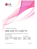 LG 32LS3400 32LS3450 32LS3410 42LS3450 42LS3400 22LS3500 (72 pages) TV Operating Manual
