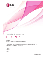 LG LY33** LY34** LY54** (52 pages) TV Operating Manual