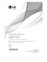 LG LB55** LB56** LB62** *MFL68003803* MFL68003803 (270 pages) TV Operating Manuals LG LB55** LB56** LB62** *MFL68003803* MFL68003803 (270 pages) TV Operating Manuals