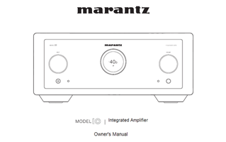 Marantz 10 (73 pages) Amplifier Operating Manual