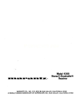 Marantz 91352 (22 pages) Audio/Video Receiver Operating Manual