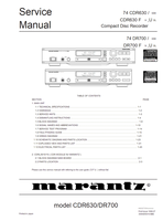 Marantz CDRL3610 DR700 CDR630 (41 pages) Recording Equipment Service Manuals Marantz CDRL3610 DR700 CDR630 (41 pages) Recording Equipment Service Manuals