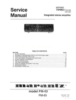 Marantz 80PM65 (18 pages) Amplifier Service Manuals Marantz 80PM65 (18 pages) Amplifier Service Manuals