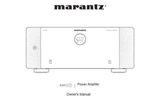 Marantz AMP10 (38 pages) Amplifier Operating Manual