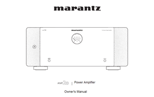 Marantz AMP20 (39 pages) Amplifier Operating Manual