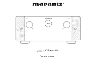 Marantz AV 10 (336 pages) Amplifier Operating Manual