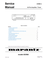 Marantz AV560 (33 pages) Amplifier Service Manuals Marantz AV560 (33 pages) Amplifier Service Manuals
