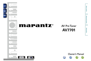 Marantz AV7701 (186 pages) Amplifier Operating Manuals Marantz AV7701 (186 pages) Amplifier Operating Manuals