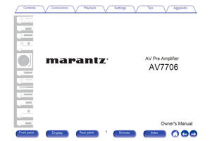Marantz AV7706 (326 pages) Amplifier Operating Manual