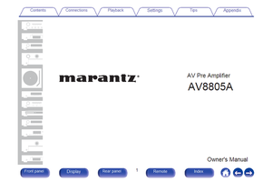 Marantz AV8805A (335 pages) Amplifier Operating Manuals Marantz AV8805A (335 pages) Amplifier Operating Manuals