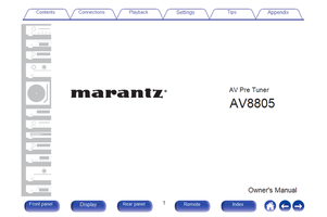Marantz AV8805 (345 pages) Amplifier Operating Manuals Marantz AV8805 (345 pages) Amplifier Operating Manuals