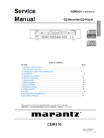 Marantz CDR510 12AK855010 (50 pages) Recording Equipment Service Manuals Marantz CDR510 12AK855010 (50 pages) Recording Equipment Service Manuals