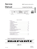 Marantz CDRL3610 00030 (47 pages) Recording Equipment Service Manual