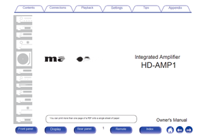 Marantz HD-AMP1 (77 pages) Amplifier Operating Manual