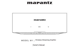 Marantz M1 (53 pages) Amplifier Operating Manual