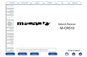 Marantz M-CR510 (111 pages) Audio/Video Receiver Operating Manual