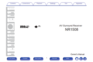 Marantz NR1508 (239 pages) Audio/Video Receiver Operating Manual