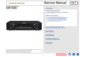 Marantz NR1509 24507 (149 pages) Audio/Video Receiver Service Manuals Marantz NR1509 24507 (149 pages) Audio/Video Receiver Service Manuals