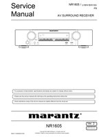 Marantz S0861-1V02DM DG1406 NR1605 (190 pages) Audio/Video Receiver Service Manual