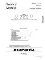Marantz PM5003 90M01DW855010 (42 pages) Amplifier Service Manuals Marantz PM5003 90M01DW855010 (42 pages) Amplifier Service Manuals