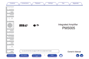 Marantz PM5005 (44 pages) Amplifier Operating Manual
