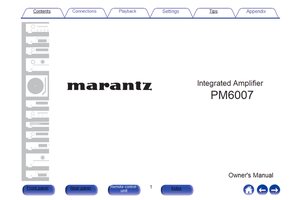 Marantz PM6007 (50 pages) Amplifier Operating Manuals Marantz PM6007 (50 pages) Amplifier Operating Manuals