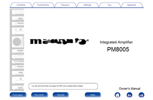 Marantz PM8005 (44 pages) Amplifier Operating Manual