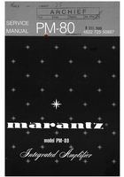 Marantz PM80 (21 pages) Amplifier Service Manual