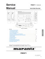 Marantz PMD671 90M01BS855010 (68 pages) Recording Equipment Service Manual