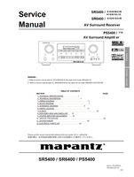 Marantz SR5400 SR6400 PS5400 27AW855010 (80 pages) Audio/Video Receiver Service Manuals Marantz SR5400 SR6400 PS5400 27AW855010 (80 pages) Audio/Video Receiver Service Manuals