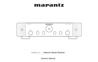 Marantz STEREO 70S (225 pages) Audio/Video Receiver Operating Manual