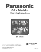 Panasonic CT27SF34 (40 pages) TV Operating Manual
