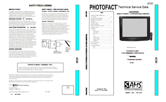 Panasonic 46268-4149 02PF01869 CT-27SF35W 27SF35W CT-27XF35CW 27XF35CW (20 pages) TV Service Manuals Panasonic 46268-4149 02PF01869 CT-27SF35W 27SF35W CT-27XF35CW 27XF35CW (20 pages) TV Service Manuals