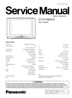 Panasonic CT-F2156WLP MTV0601454CE A51LYZ295X (31 pages) TV Service Manual