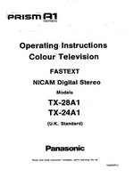 Panasonic TX-28A1 TX-24A1 TQB8E0470-2 (27 pages) TV Operating Manuals Panasonic TX-28A1 TX-24A1 TQB8E0470-2 (27 pages) TV Operating Manuals