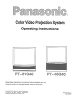 Panasonic PT51G40 (44 pages) TV Operating Manual