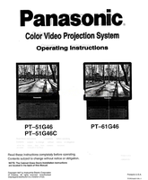 Panasonic PT-61G46 I-QB2AA0109-1 38 pages TV Operating Manual